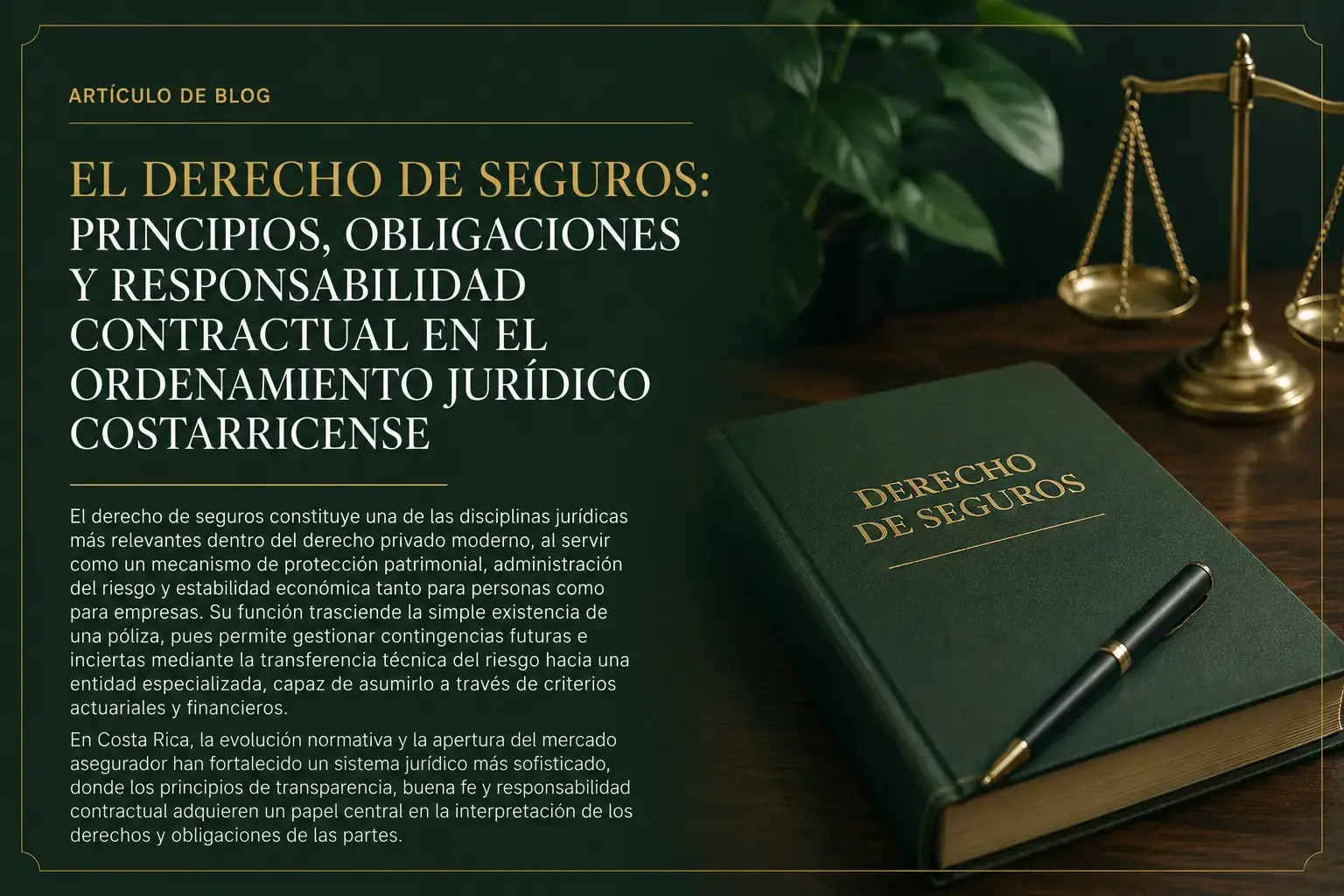 EL DERECHO DE SEGUROS: PRINCIPIOS, OBLIGACIONES Y RESPONSABILIDAD CONTRACTUAL
